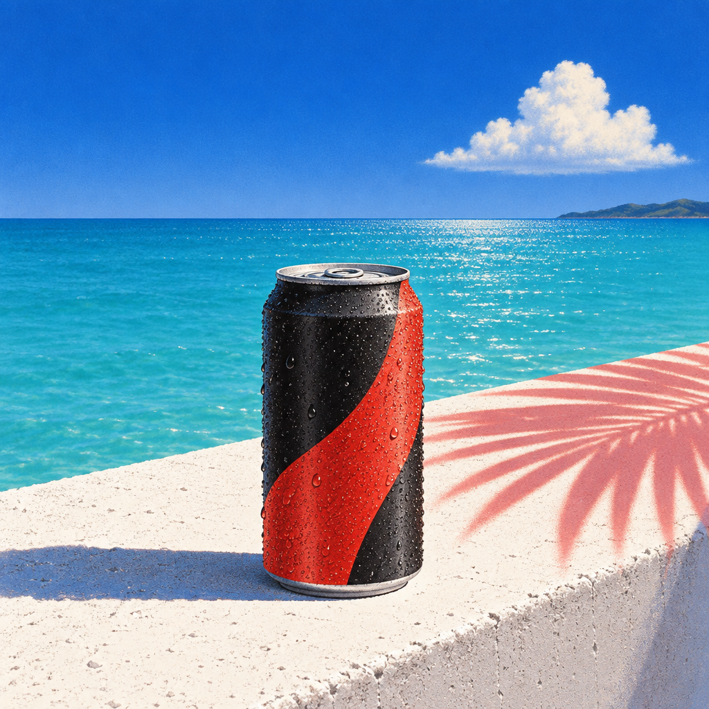 Cover of drinking cispy coke zeros on a beach near japan
